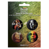 Bob Marley Button Badge 4-Pack Smoke