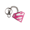 Superman Metal Key Ring Pink Logo