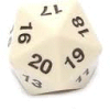 Huge 55mm Opaque Ivory/black d20
