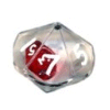 Double Dice d10 Clear Shell w/Internal Translucent Red/white d10