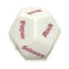 Paper/Rock/Scisors d12 w/purple paint