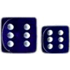 Translucent D6 16mm (12 Dice) Blue w/white