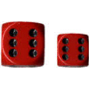 Opaque D6 16mm (12 Dice) Red w/black