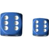 Opaque D6 16mm (12 Dice) Light Blue w/white