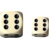 Opaque D6 12mm (36 Dice) Ivory w/black