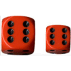 Opaque D6 12mm (36 Dice) Orange w/black