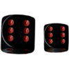 Opaque D6 12mm (36 Dice) Black w/red