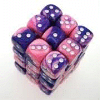 Gemini? D6 12mm (36 Dice) Pink-Purple w/white