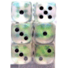 D6 16 mm (12 Dice) Borealis? Clear w/black (discontinued)
