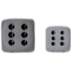 D6 16 mm (12 Dice) Frosted? Clear w/black
