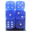 D6 16 mm (12 Dice) Frosted? Blue w/white