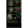 D6 16 mm (12 Dice) Velvet? Black w/red