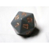 Opaque 34mm d20 Dark Grey w/copper